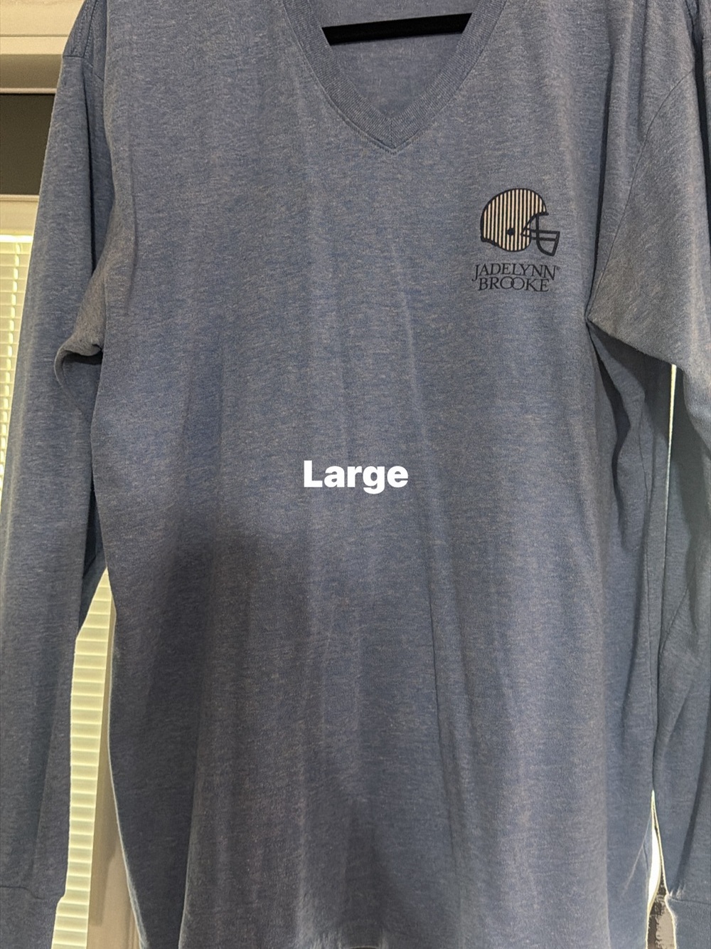 Jadelynn Brooke Dusty Blue V-Neck Long Sleeve Tee